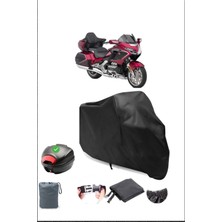 Breen Honda Goldwing Gl 1800 Arka Çanta Uyumlu Siyah Motosiklet Branda Su Geçirmez Dayanıklı Kumaş
