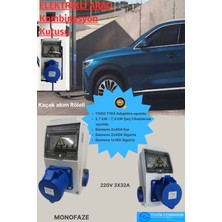 ST-ŞARJ-M Monofaze Elektrikli Araç Kombinasyon Kutusu; TOGG T10X,TESLA BLUE ve BYD Adaptöre Uyumlu