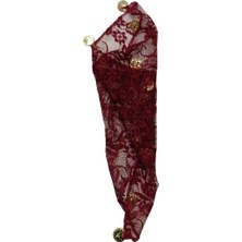 Halay Mendili Dantelli Bordo