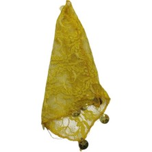 Halay Mendili Dantelli Sarı