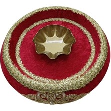 Kına Sepet Tepsisi Kırmızı Aplikli