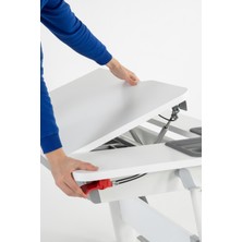 Creo Mobili Yükseklik ve Eğim Ayarlı, Çekmeceli, Sirius Basic Çalışma Masası 120x75 cm, Beyaz/Fuşya