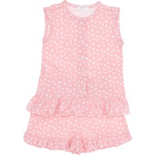 Petit Boom Kız Bebek / Çocuk, Pamuklu, Pembe, Kalp Desenli, Şortlu Takım