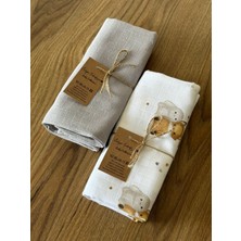 Ft Baby Collection Fulya Tuhafiye %100 Pamuk 2'li Müslin Bebek Battaniye Seti OEKO-TEX Sertifikalı MÜSLIN ÖRTÜ 80X90 CM