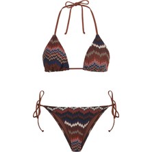 Aquella Triko Renkli Üçgen Bikini Takım