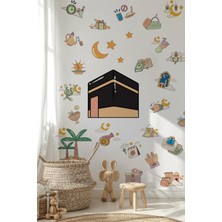Msticker Kabe ve Ramazan Figürleri Temalı Cam Duvar Sticker Seti, Ramazan-I Şerif Sticker Seti Çocuk Bebek
