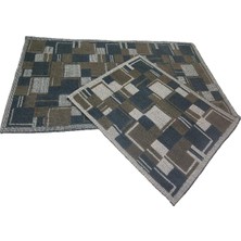 2'li Pamuklu Klozet Takımı Blunity Plaid Haki