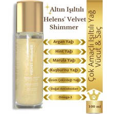 Helen's Velvet Shimmer Vücut Simi ve Saç Bakım YAĞI-100 Ml- Argan Yağıyla Nemlendirici