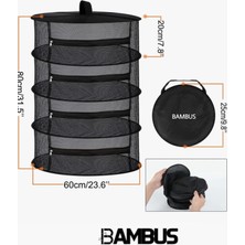 Bambus Home 4 Bölmeli Bitki Kurutma Filesi - Asılabilir ve Katlanabilir Tasarım