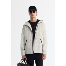 Avva Erkek Beyaz Kapüşonlu Rüzgar Geçirmez Mevsimlik Comfort Fit Mont  A42Y6152