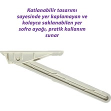 Glaswen 4 Adet Katlanabilir Beyaz Yer Sofra Ayağı Katlanır Yer Sofrası Sini Altı Plastik Ayak 22 cm