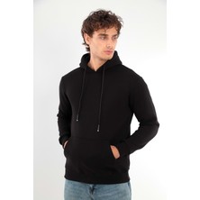 Erkek Sweatshirt Pamuklu Standart Fit Normal Kesim Içi Polarlı 3 Iplik Kapüşonlu