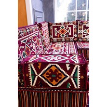 Bakırözü Home Şark Köşesi Takımı Bordo  Anadolu Modeli 15 Parça (20  cm  Minder Kalınlığı)