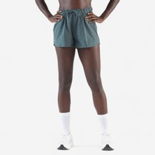 Decathlon Kiprun Kadın Koşu/Arazi Koşusu Şortu - Koyu Yeşil - Kiprun Run 500 Dry
