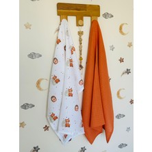 Ft Baby Collection Fulya Tuhafiye %100 Pamuk 2'li Müslin Bebek Battaniye Seti OEKO-TEX SertifikalıMÜSLIN ÖRTÜ 80X90 CM