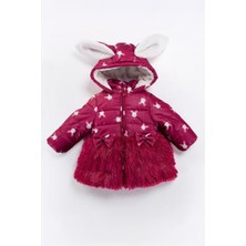 Miniğimin Cicileri ( 9-24 Ay) Tavşan Kulak Baskı Içi Welsoft kaban kız bebek - Vişne