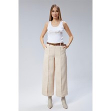 Kare Simli Geniş Pantolon