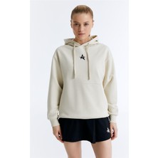 ED7749-03 Star Kadın Kapüşonlu Sweatshirt'ü Bej