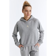ED7739-08 Coach Crop Kadın Kapüşonlu Sweatshirt'ü Grimelanj