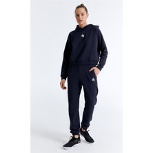 ED7739-09 Coach Crop Kadın Kapüşonlu Sweatshirt'ü Lacivert