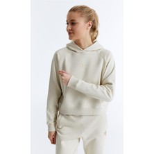 ED7739-3 Coach Crop Kadın Kapüşonlu Sweatshirt'ü Bej