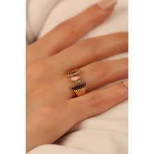 ÇGK KUYUMCULUK Pembe Opal Taşlı Altın Yüzük CGKYZK0316