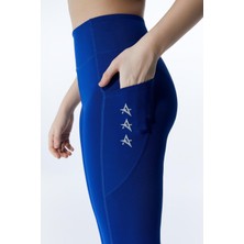 Ed 2338-01 Carolina Cepli Uzun Sporcu Tayt Royal