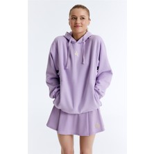 ED7749-04 Star Kadın Kapüşonlu Sweatshirt'ü Lila