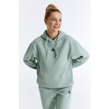 ED7749-05 Star Kadın Kapüşonlu Sweatshirt'ü Mint