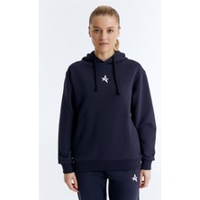 ED7749-10 Star Kadın Kapüşonlu Sweatshirt'ü Lacivert