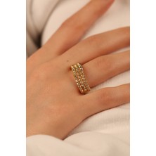 ÇGK KUYUMCULUK Dorikalı 3 Sıra Altın Yüzük CGKYZK0318