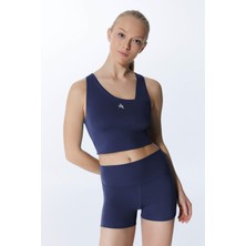 IXAURA ED2308-13 Çağla Dry-Touch Yüksek Bel Kısa Kadın Sporcu Tayt Lacivert