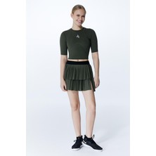 Ed 2303-05 Ada Dry-Touch Spor Etek Şortlu Defne Yeşili (Tenis, Golf, Pickleball, Dans)