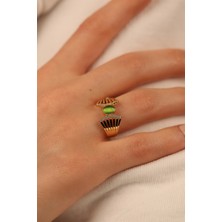 ÇGK KUYUMCULUK Yeşil Taşlı Opal Altın Yüzük CGKYZK0317