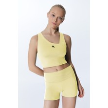 IXAURA ED2308-14 Çağla Dry-Touch Yüksek Bel Kısa Tayt Sarı