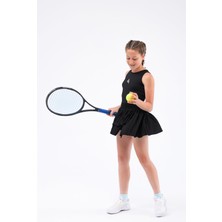 Ed 2303-10 Ada Dry-Touch Spor Etek Şortlu - Siyah - Kız Çocuk ( Tenis , Golf , Pickleball , Dans)