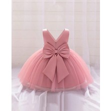 Pudra Kız Bebek Anvelop Mini Elbise Doğum Günü Elbise