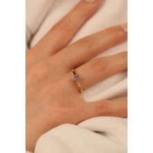 ÇGK KUYUMCULUK Minimal Yonca Altın Yüzük CGKYZK0313