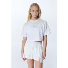 Ed 2339-01 Afrodisias Crop Tişört Ekru