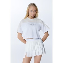 IXAURA Ed 2339-01 Afrodisias Crop Tişört Ekru