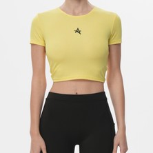 IXAURA Ed 2305-03 Valentina Sırt Detayıı Dry Touch Kısa Kollu Tişört Sarı