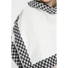 Wega Moda Halkalı Desenli Omuz Şalı, Çift Yönlü Kulanıma Uygun Şık Rahat Omuz Şalı, Triko Omuz Şalı, Omuz Şalı