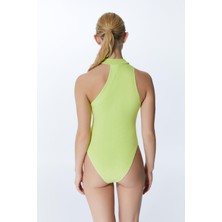 Ed 2336-02 Ash Tek Omuz Çıtçıtlı Sporcu Body Fıstık Yeşili