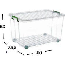 Loremp Tekerlekli Saklama Kutusu 75 Litre Şeffaf 3 Adet Saklama Kabı Mutfak/banyo Çok Amaçlı