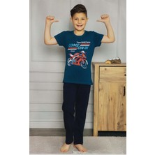 Mnk Baby & Kids Kısa Kol Tişört  , Uzun Pantolon Erkek Çocuk Pijama M00672