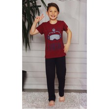Mnk Baby & Kids Kısa Kol Tişört  , Uzun Pantolon Erkek Çocuk Pijama M00672