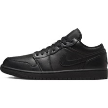 Nike Air Jordan 1 Low Leather Sneaker  Deri Erkek Günlük Spor Ayakkabı Siyah