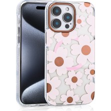 Five-E Apple iPhone 16 Pro Magsafe Sarj Özellikli Darbelere Dayanıklı Naturally Flower Pattern Kapak Kılıf