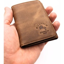 Willpolo  Dana Derisi Katlamalı Mıknatıslı Crazy Kahverengi Erkek Cüzdan Kadın Cüzdan