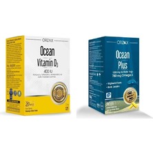 Orzax Ocean Plus 1200 Mg 50 Softjel + Ocean D3 Vitamin 400 Iu Sprey 20 ml
